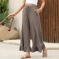 Ruffled Thin Loose Casual Pants For Women