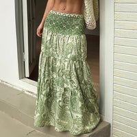 European And American Casual Printed Vacation Skirt
