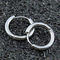Amazon Foreign Trade Earrings Stylish Glossy Ear Clip Silver Round Tube Small Ring Anti-fashion