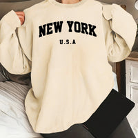Hooded Sweatshirt Casual Long Sleeve Round Neck Women
