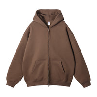 Men's Fleece-lined Thickened Double-headed Zipper Hooded Sweater