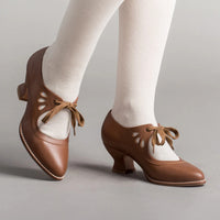 Hollow Out High Heel Lace-up Casual Shoes Plus Size Woman High-heeled Shoes