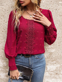 Large Polka Dot Lace Patchwork Style Shirt