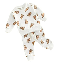 Children's Autumn Models Cartoon Print Sweatshirt Trousers Suit