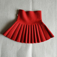 Girls Autumn Clothing Knitted Skirt High Waist Pleated