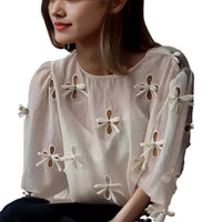 Women's Sling Shirt Hollow Bow Shirt