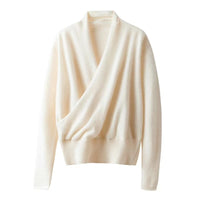 Women's Wool Skin-friendly Cross-collar Top
