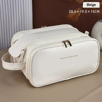 Large-capacity Cosmetic Bag With Dual Zippers