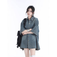 American Retro Heavy Wash Denim Short Sleeve