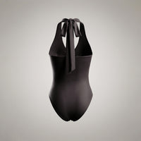 Womens Sexy Deep V-Neck Sleeveless Bodysuit With Tight Fit And Halter Neck Design