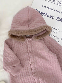 Baby Twist Rabbit Ears Hooded Romper Climbing Clothes