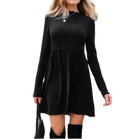 Solid-color Versatile Fashionable High-waisted A-line Skirt