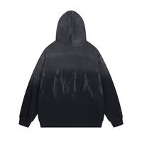 Inkjet Gradient Letters Printed Fleece Hoodie
