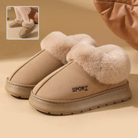 Plush Cotton Shoes For Women Winter Warm Home Slippers Outdoor Snow Boots