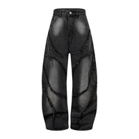 Heavy Industry Washed Old Straight Loose Wide-leg Draggle-tail Trousers