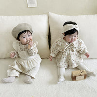 Embroidered Flower Jumpsuit For Baby Girls