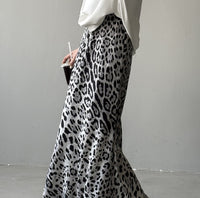 Light Luxury High-grade Leopard Print Split Skirt Women's High Waist Slimming