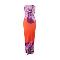 Womens Casual All-Match Fashionable Elegant Sexy Tube Dress Slim-Fit Long Dress