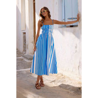 Printed Vacation-Style Midi Dress For Women