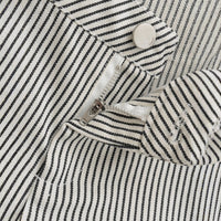 Womens Black And White Striped A-Line Casual Denim Shorts