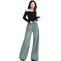 Spring New Straight Pants Mopping Jeans Trousers Lengthened