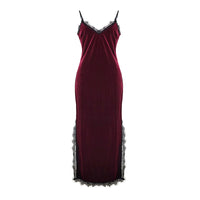 Deep V Ladies Nightdress Velvet Temptation Backless Long Sling Pajamas