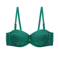 Women's Solid Color Lace Thin Half Cup Bra Push Up Shaping
