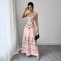 Women's Retro Sweet High Slit Maxi Dress