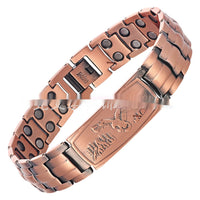 Retro European And American Style Fashion Mens Eagle Red Copper Magnetic Energy Bracelet