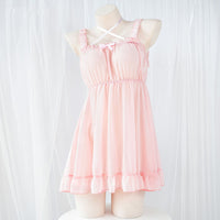 Seductive Semi-sheer Backless Chiffon Dress