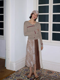 Irregularly Dyed Chiffon Patchwork Skirt For Women