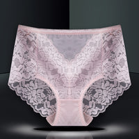 Women's Mid-High Waist Lace Underwear Plus Size