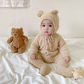 Baby Jumpsuit Mink Fur Little Bear Pattern Bag Feet Romper Outing Jumpsuit