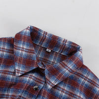 Retro Plaid Collared Long-sleeved Fitted Shirt