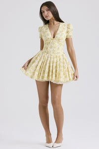 French-style Sweet Floral Puff-Sleeve Dress For Women
