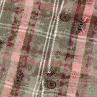 Tie-dyed Plaid Long-sleeved Shirt For Men