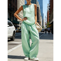 Womens Sleeveless Top And Pants Two-piece Set