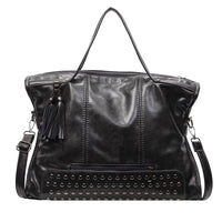 Women's New Fashion Rivet Large Capacity Portable Messenger Bag