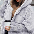 Womens Loose-Fit Patchwork Cotton Padded Jacket