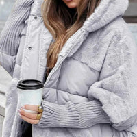 Womens Loose-Fit Patchwork Cotton Padded Jacket