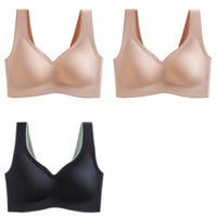 No Steel Ring Breasted Thin Section Gathered Side Breasts Sports Sleep Vest Bra Women