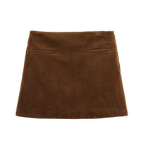 Stylish Women's Fashion Corduroy Short Skirt