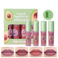 Velvet Matte No Stain On Cup 4 PCs Fruit Lip Gloss Sets