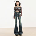 Women's Retro Double-button Skinny Jeans