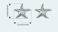 Silver Ziyun Magic Stone Inlaid Starfish Stud Earrings