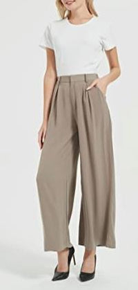 Women's Elastic High-Waist Casual Wide-Leg Pants