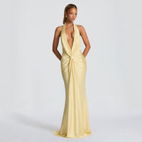 Strapless Sexy Backless Slit Maxi Dress