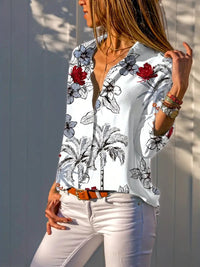 Casual Floral Women's Long-sleeved Blouse