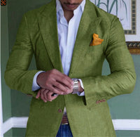 Men's Single Row Two Button Plaid Blazer