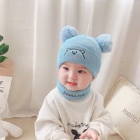 Thickened Warm Woolen Yarn Letter Bib Knitted Hat Suit